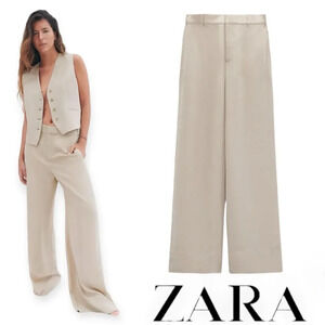 ZARA | Camel | FLOWING WIDE-LEG PANTS
